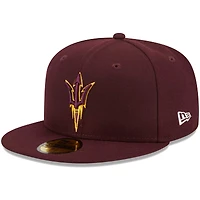 Casquette ajustée 59FIFTY Arizona State Sun Devils de New Era pour homme, couleur marron