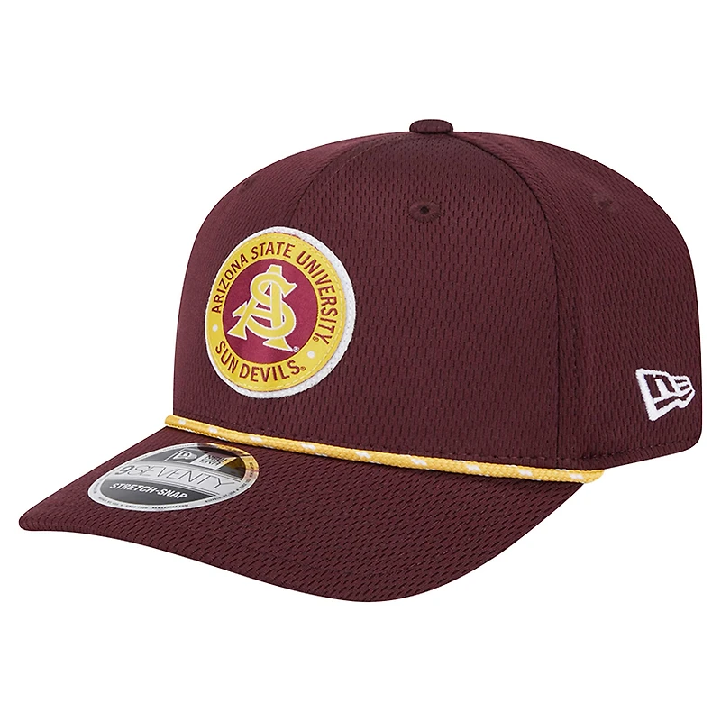 Casquette extensible à bouton-pression COOLERA 9SEVENTY pour homme New Era Arizona State Sun Devils marron