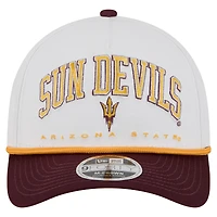 Men's New Era White/Maroon Arizona State Sun Devils Arch Two-Tone Rope 9FORTY A-Frame M-Crown Adjustable Hat