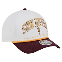 Men's New Era White/Maroon Arizona State Sun Devils Arch Two-Tone Rope 9FORTY A-Frame M-Crown Adjustable Hat