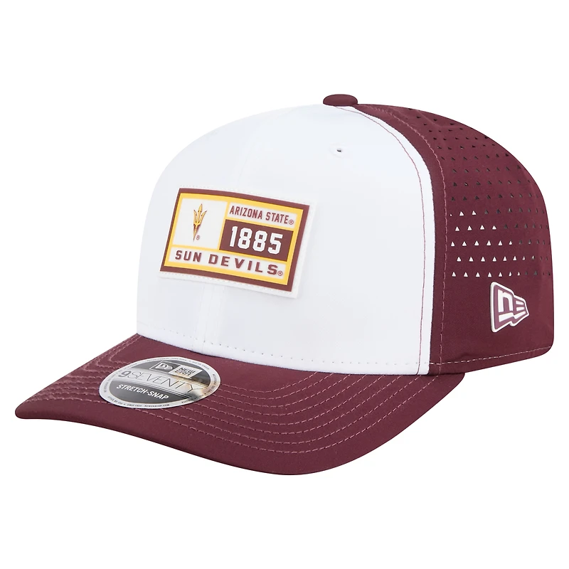 Casquette ajustable New Era 9SEVENTY perforée et ajustable pour homme, blanc/marron, Arizona State Sun Devils