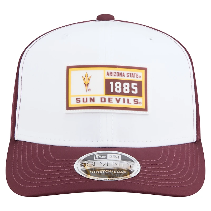 Casquette ajustable New Era 9SEVENTY perforée et ajustable pour homme, blanc/marron, Arizona State Sun Devils