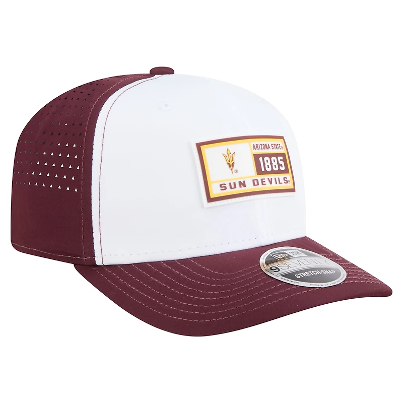 Casquette ajustable New Era 9SEVENTY perforée et ajustable pour homme, blanc/marron, Arizona State Sun Devils