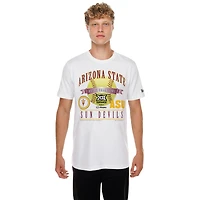 T-shirt blanc New Era pour homme, collection « Arizona State Sun Devils 2026 Big 12 Softball Tournament Champions », inspiré des vestiaires.
