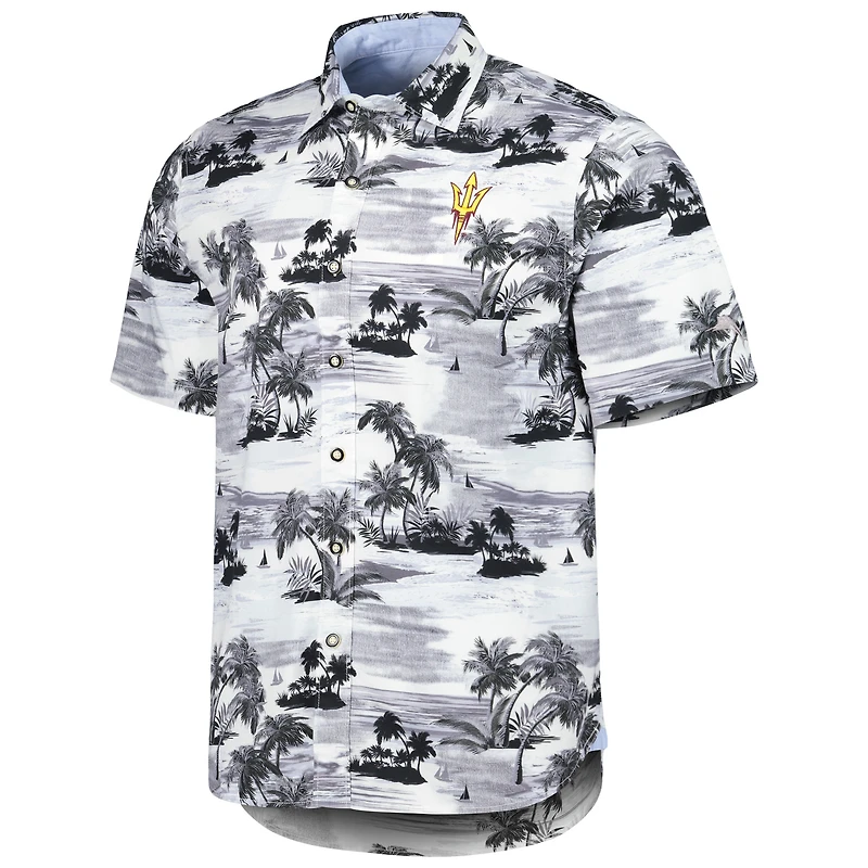 Men's Tommy Bahama Black Arizona State Sun Devils Tropical Horizons Button-Up Shirt
