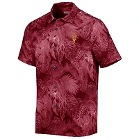 Men's Tommy Bahama Maroon Arizona State Sun Devils Coast Luminescent Fronds IslandZone Button-Up Camp Shirt