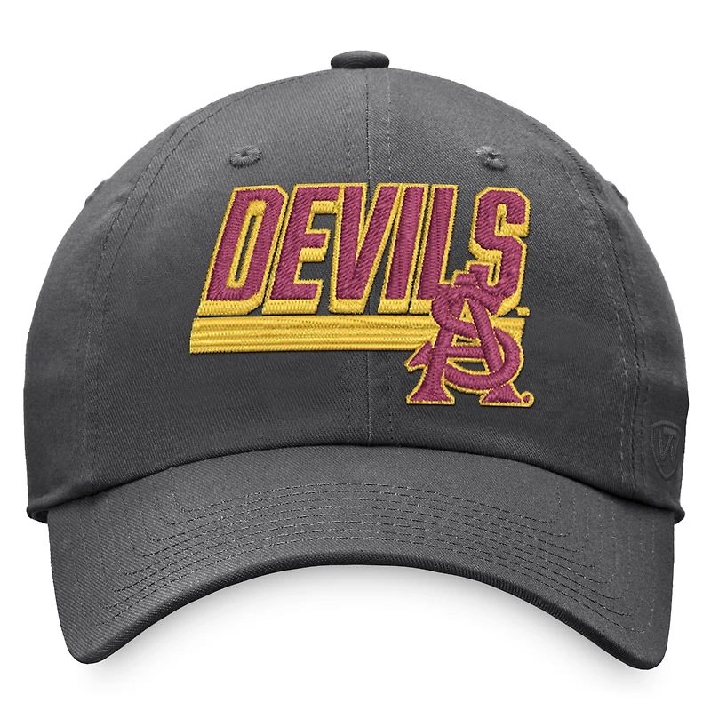 Casquette réglable pour homme Top of the World Charcoal Arizona State Sun Devils Slice