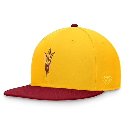 Casquette ajustée bicolore Top of the World pour hommes, or/marron, Arizona State Sun Devils Rally