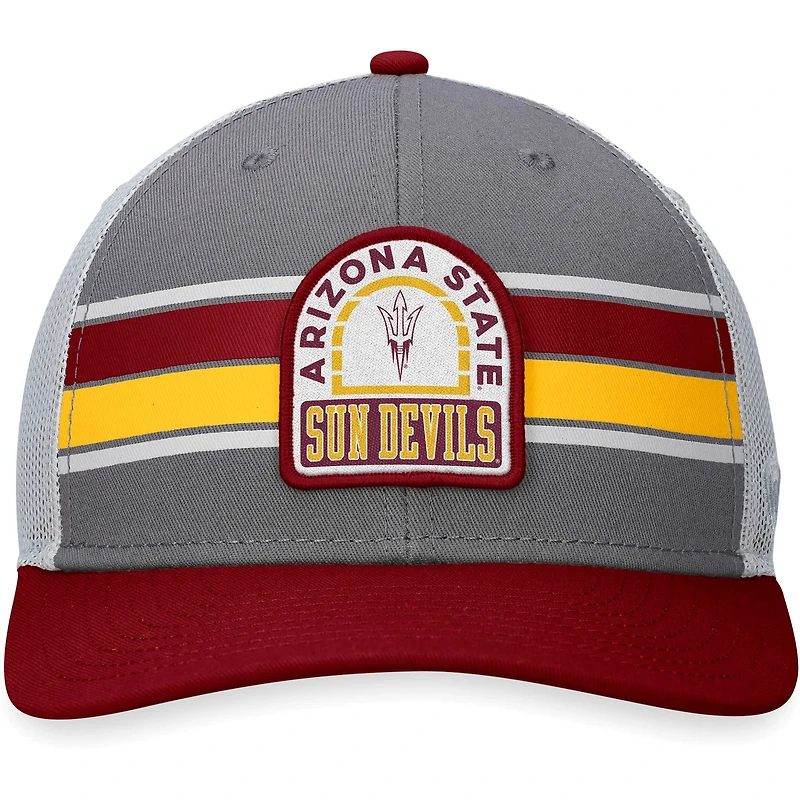 Casquette réglable pour homme Top of the World Arizona State Sun Devils Aurora Trucker gris/marron