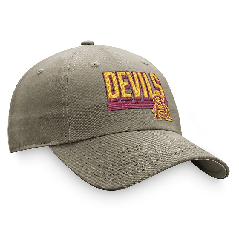 Casquette réglable Top of the World Arizona State Sun Devils Slice Kaki pour homme