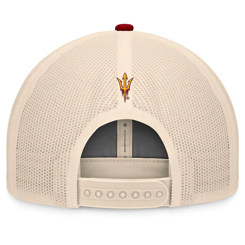 Men's Top of the World Maroon/Natural Arizona State Sun Devils Bennett Trucker Adjustable Hat