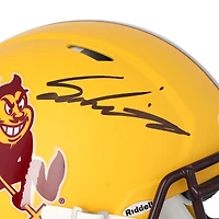Casque authentique Riddell Sparky Speed ​​autographié par Sam Leavitt des Sun Devils de l'État de l'Arizona