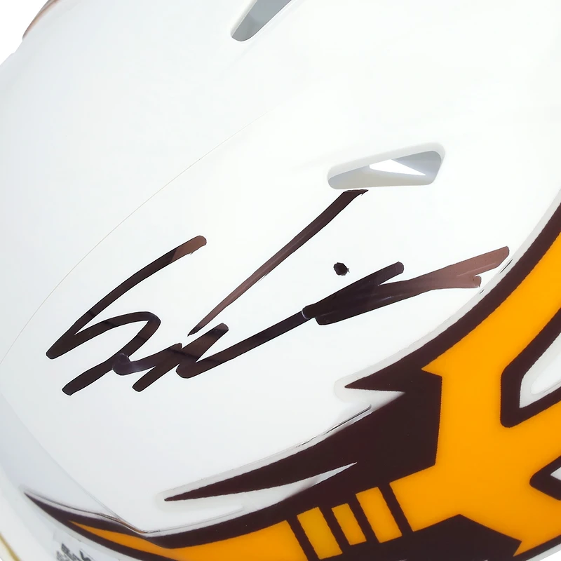 Sam Leavitt Arizona State Sun Devils Autographed Riddell White Speed Mini Helmet