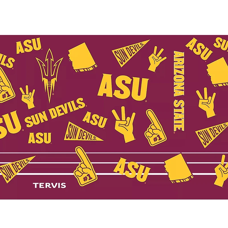 Gobelet Tervis Arizona State Sun Devils de 30 oz avec couvercle en paille