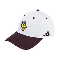 Casquette unisexe adidas blanche/bordeaux Arizona State Sun Devils, style baseball saisonnier, ajustable