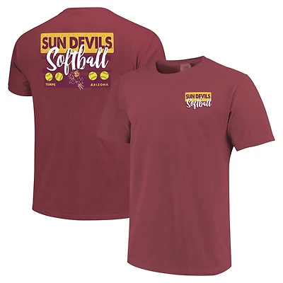 T-shirt unisexe marron Arizona State Sun Devils Gritty Softball Bats Comfort Colors