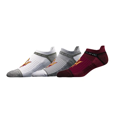 Lot de 3 paires de chaussettes basses unisexes Strideline Arizona State Sun Devils