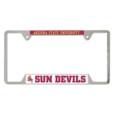 Cadre de plaque d'immatriculation en métal chromé WinCraft Arizona State Sun Devils