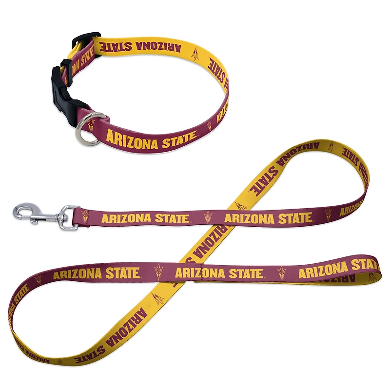 Ensemble laisse et collier pour animaux de compagnie WinCraft Arizona State Sun Devils