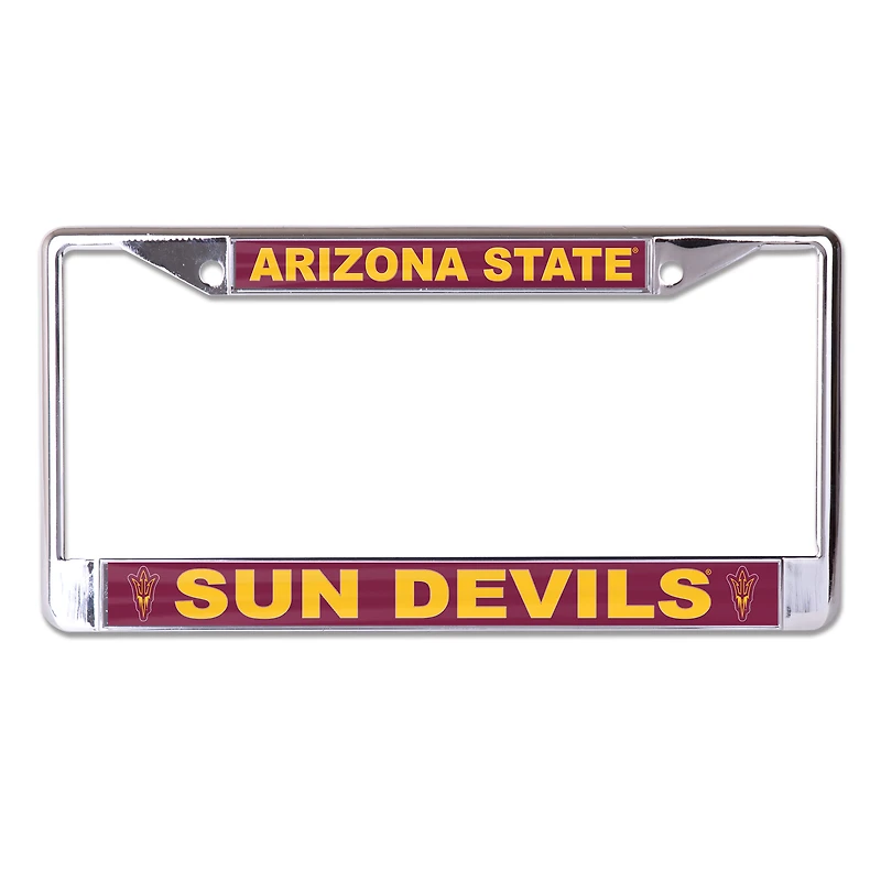Cadre de plaque d'immatriculation en métal WinCraft Arizona State Sun Devils, logo principal, taille S/L