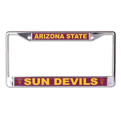 Cadre de plaque d'immatriculation en métal WinCraft Arizona State Sun Devils, logo principal, taille S/L