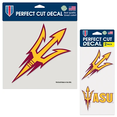 Lot de trois autocollants WinCraft Arizona State Sun Devils Perfect Cut