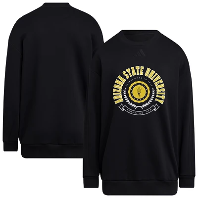 Pull ras du cou oversize noir adidas pour femme des Arizona State Sun Devils