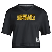 Maillot court à col en V Primegreen Arizona State Sun Devils pour femme adidas noir