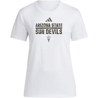 T-shirt d'avant-match adidas AEROREADY Military Appreciation pour femmes, blanc, Arizona State Sun Devils