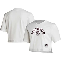 Maillot court à col en V adidas pour femmes des Arizona State Sun Devils Primegreen blanc