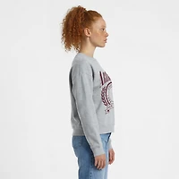 Women's Champion  Heather Gray Arizona State Sun Devils Academic Crest Powerblend Crewneck Sweatshirt