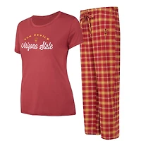Women's Concepts Sport Maroon/Gold Arizona State Sun Devils Arctic Top & Flannel Pants Sleep Set