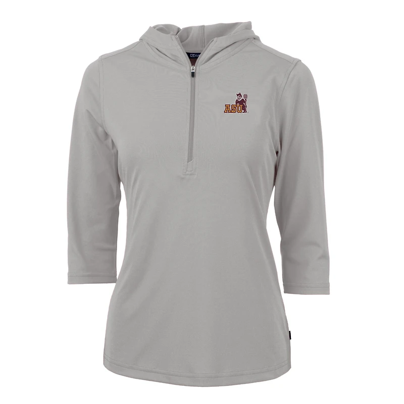 Sweat à capuche demi-zippé recyclé Vault Virtue Eco Pique pour femme, gris, des Arizona State Sun Devils