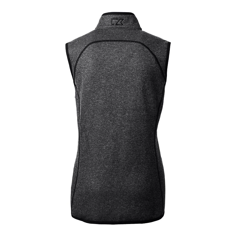 Gilet zippé basique en maille Cutter & Buck Heather Charcoal Arizona State Sun Devils Mainsail pour femme