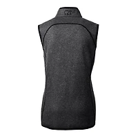 Gilet zippé basique en maille Cutter & Buck Heather Charcoal Arizona State Sun Devils Mainsail pour femme