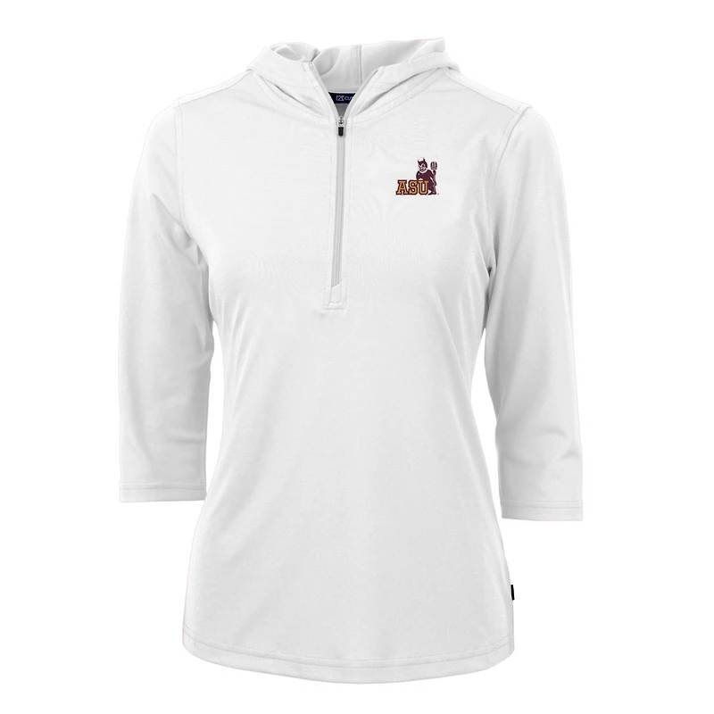 Sweat à capuche demi-zippé recyclé Vault Virtue Eco Pique pour femme, blanc, des Arizona State Sun Devils