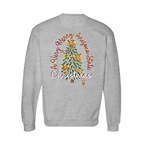 Sweat-shirt à col rond pour femme, gris chiné, Arizona State Sun Devils, motif sapin de Noël classique