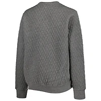 Women's Pressbox Heather Charcoal Arizona State Sun Devils Moose Quilted Pullover Sweatshirt