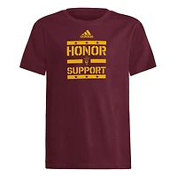 Youth adidas Maroon Arizona State Sun Devils Honor Support T-Shirt