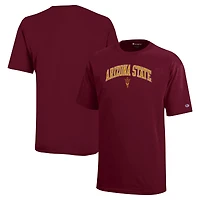 Champion de la jeunesse Maroon Arizona State Sun Devils Arch Over Logo T-Shirt