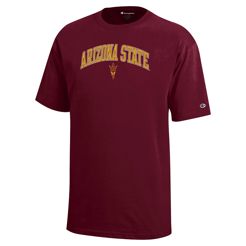 Champion de la jeunesse Maroon Arizona State Sun Devils Arch Over Logo T-Shirt