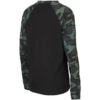 T-shirt à manches longues raglan Colosseum pour jeune, noir/camouflage, Arizona State Sun Devils OHT Military Appreciation