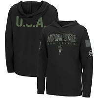 Junior Colosseum Black Arizona State Sun Devils OHT Military Appreciation Tango T-shirt à capuche manches longues