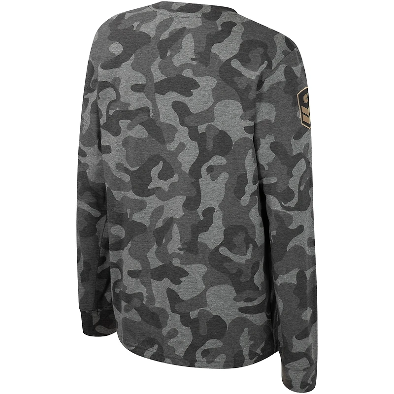 T-shirt à manches longues pour jeunes Colosseum Camo Arizona State Sun Devils OHT Appréciation militaire Dark Star