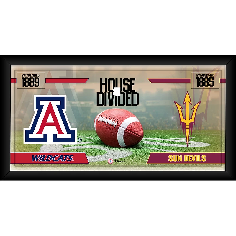 Arizona State Sun Devils vs. Arizona Wildcats Framed 10" x 20" House Divided Football Collage