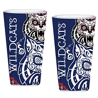 Lot de deux verres à bière Arizona Wildcats 16 oz. Dia De Los Muertos