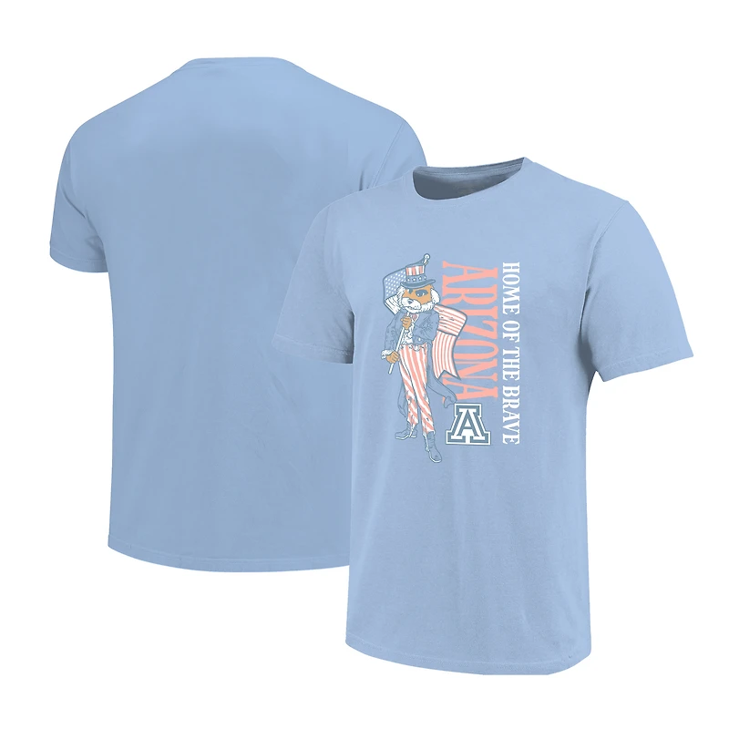 Girls Youth Light Blue Arizona Wildcats Americana Mascot Flag T-Shirt