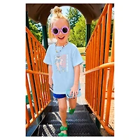 Girls Youth  Light Blue Arizona Wildcats Americana Mascot Flag T-Shirt
