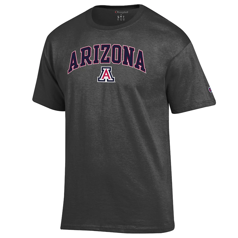 Men's Champion  Charcoal Arizona Wildcats Arched Logo T-Shirt