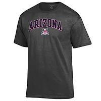 Men's Champion  Charcoal Arizona Wildcats Arched Logo T-Shirt